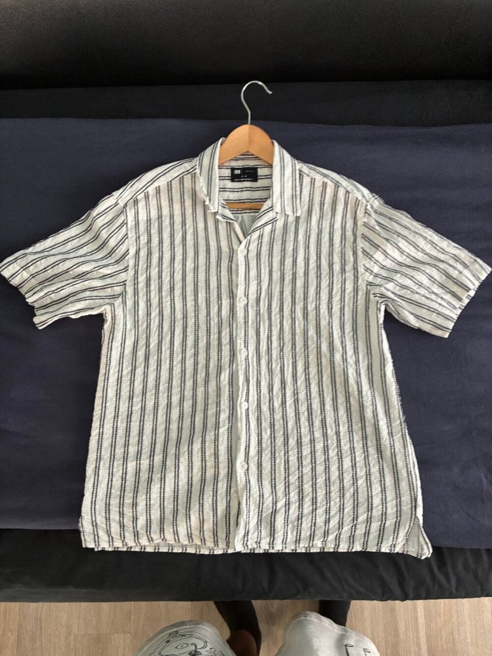 Le 31 Simons Men’s Heather Stripe Knit Camp Shirt — Comfort Fit